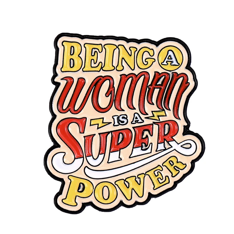 Girl Power Enamel Pins She Believed She Could So She Did Brooches Bag Clothes Lapel Badges Feminist Jewelry Gift for Friends