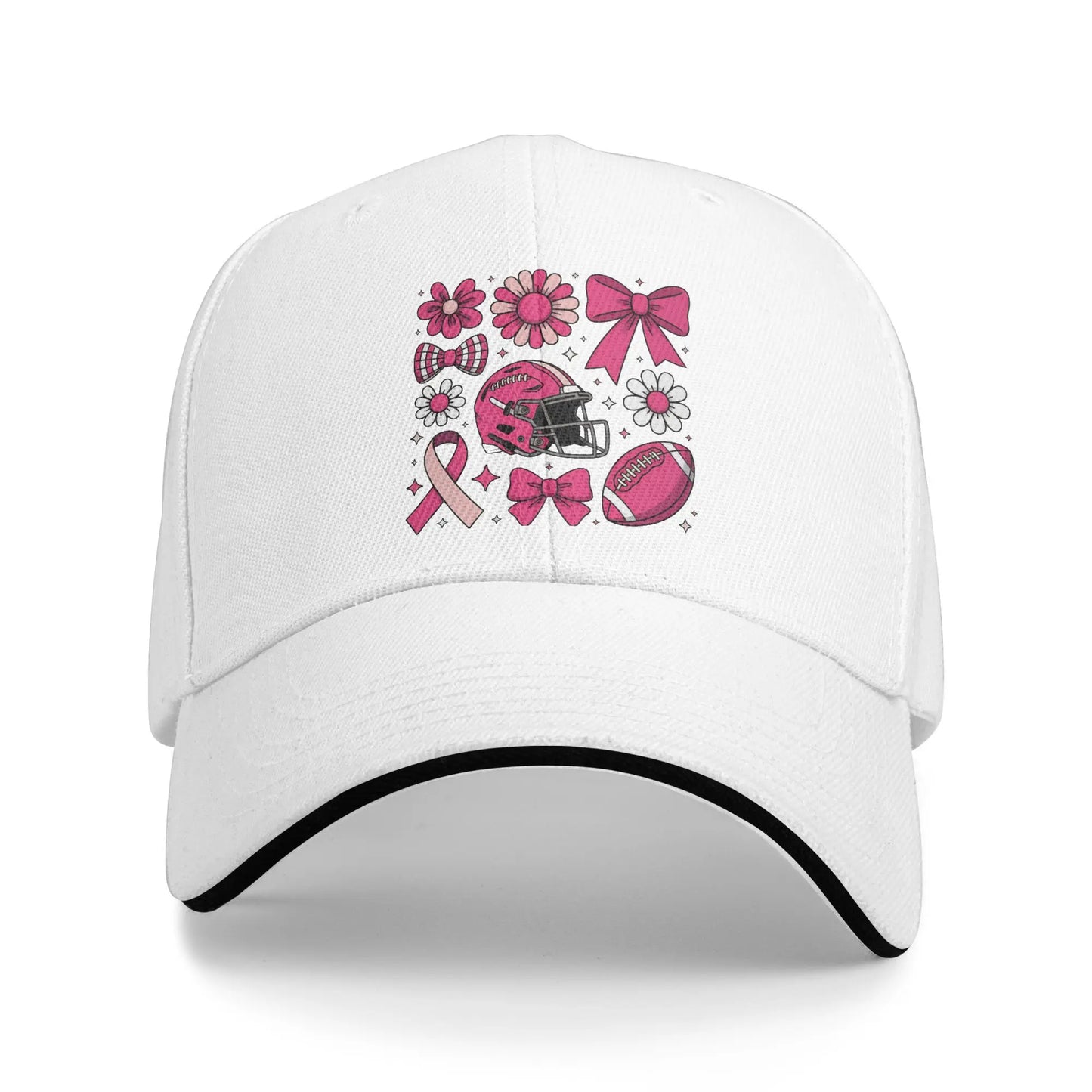 October We Wear Pink Rainbow Breast Cancer Awareness Ribbon Sandwich Cap Baseball Cap  Hat Adjustable Snapback Caps Hat Caps