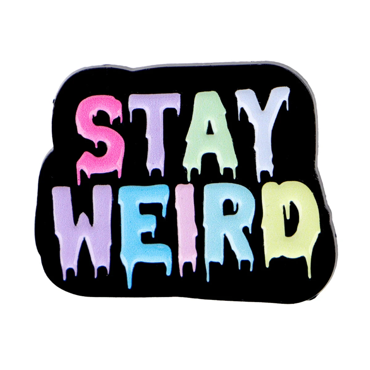 the STAY WEIRD - Phrase 'STAY WEIRD' Enamel Pin, Funny Quotes Brooch Lapel Pin Badge, Clothing Accessories Fashion Jewelry Gifts