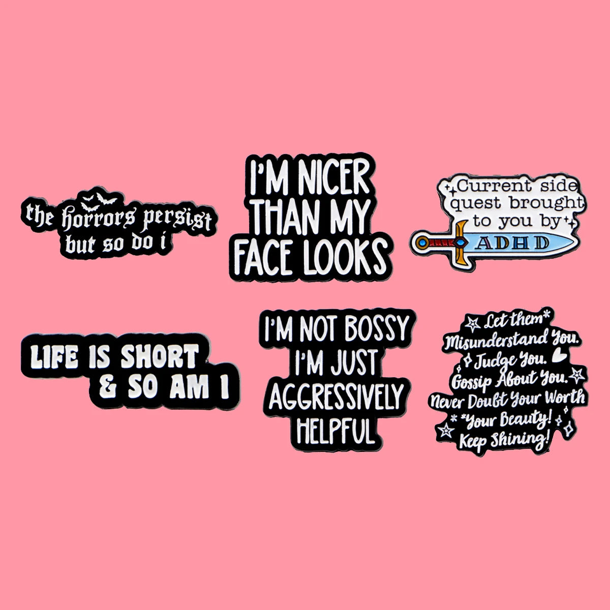 the SARCASTIC GAL - Enamel Pins ADHD Brooch Badge on Backpack Lapel Pin, Costume Accessories Fashion Jewelry Gifts