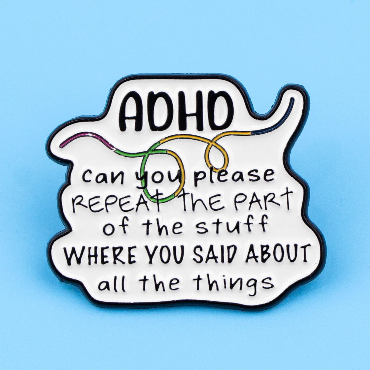 the MENTAL HEALTH - "On/Off Switch" Enamel Pin, ADHD Awareness Brooch Pins, Lapel Pins Badge Clothing Accessories Funny Jewelry Gift