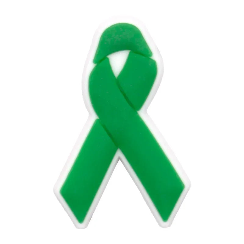 1/16pcs Cancer Ribbon Shoe Decorations Breast Cancer Ribbon Shoe Decorations Care for Women's Health Pins Clog Jeans for Women