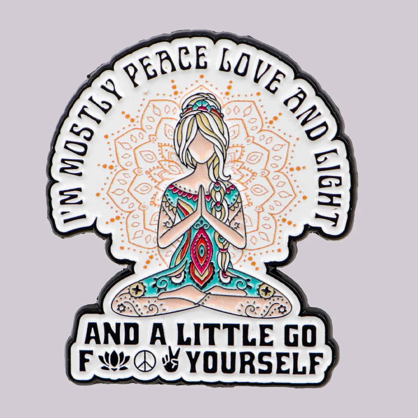 the ZEN MAMA - Funny Yoga Enamel Pin, Humorous Quote Brooches for Women, Lapel Pins Badge