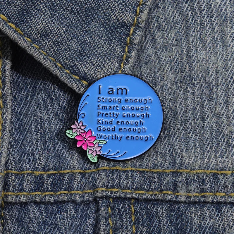 the LIMITED EDITION - Start Each Day with a Grateful Heart Enamel Pins, Custom Quotes Positive Phrase Metal Brooch Lapel Badge Jewelry Gift for Friends