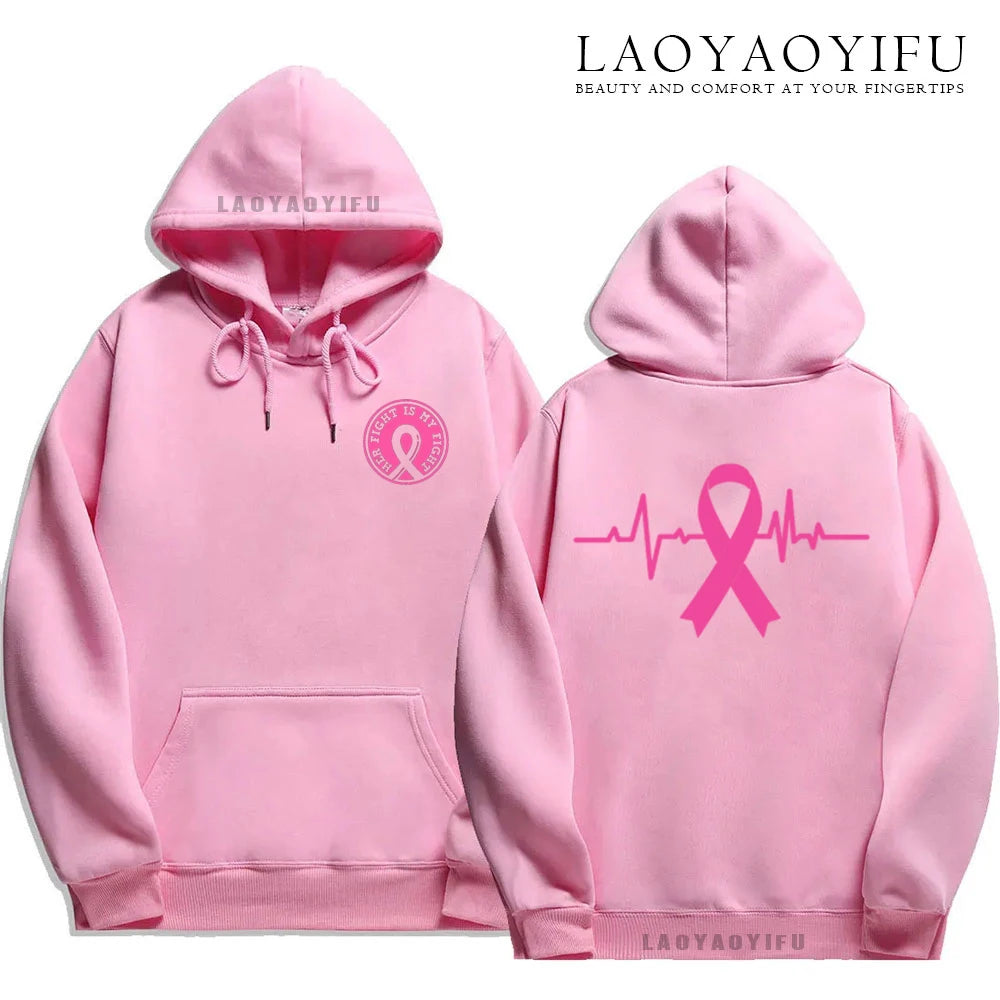 Family Pack Pink Awareness Ribbon Hoodies Survivor Support Winter Collection Spring and Autumn‌ Pink Ribbon Breast Cancer Gifts