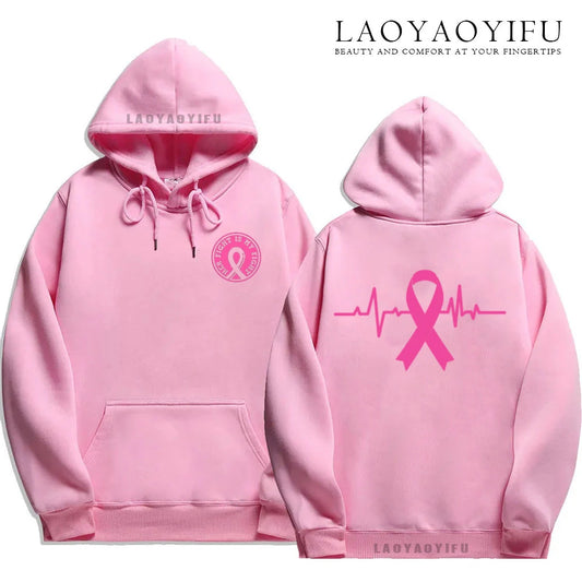 Family Pack Pink Awareness Ribbon Hoodies Survivor Support Winter Collection Spring and Autumn‌ Pink Ribbon Breast Cancer Gifts