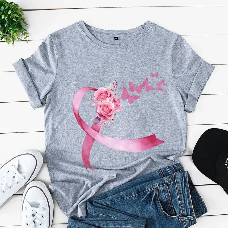 the I AM THE STORM - Breast Cancer Fight Retro Graphic T-Shirts