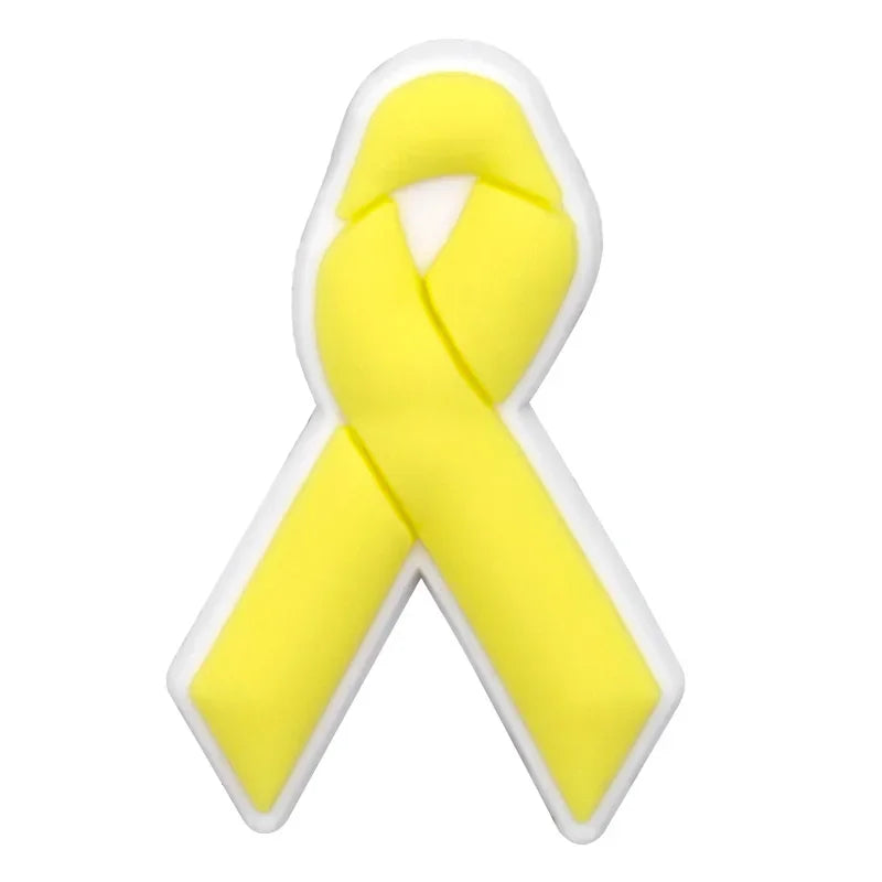 1/16pcs Cancer Ribbon Shoe Decorations Breast Cancer Ribbon Shoe Decorations Care for Women's Health Pins Clog Jeans for Women