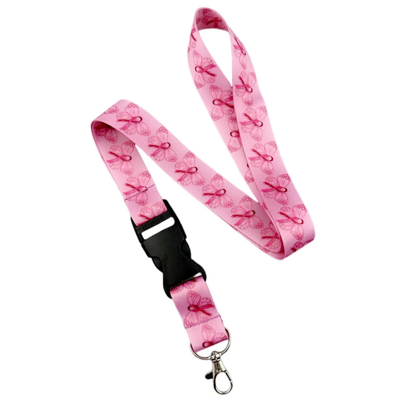 the VIP LANYARD - Prevention of Breast Cancer Pink Ribbon Women Lanyard, Neck Key Strap for Phone Keys ID Card