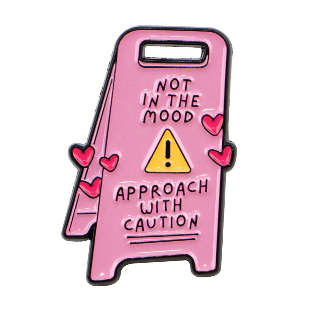 the APPROACH WITH CAUTION - Sarcasm Lovers Enamel Pins, Warning Sign Brooches Lapel Pins Badge