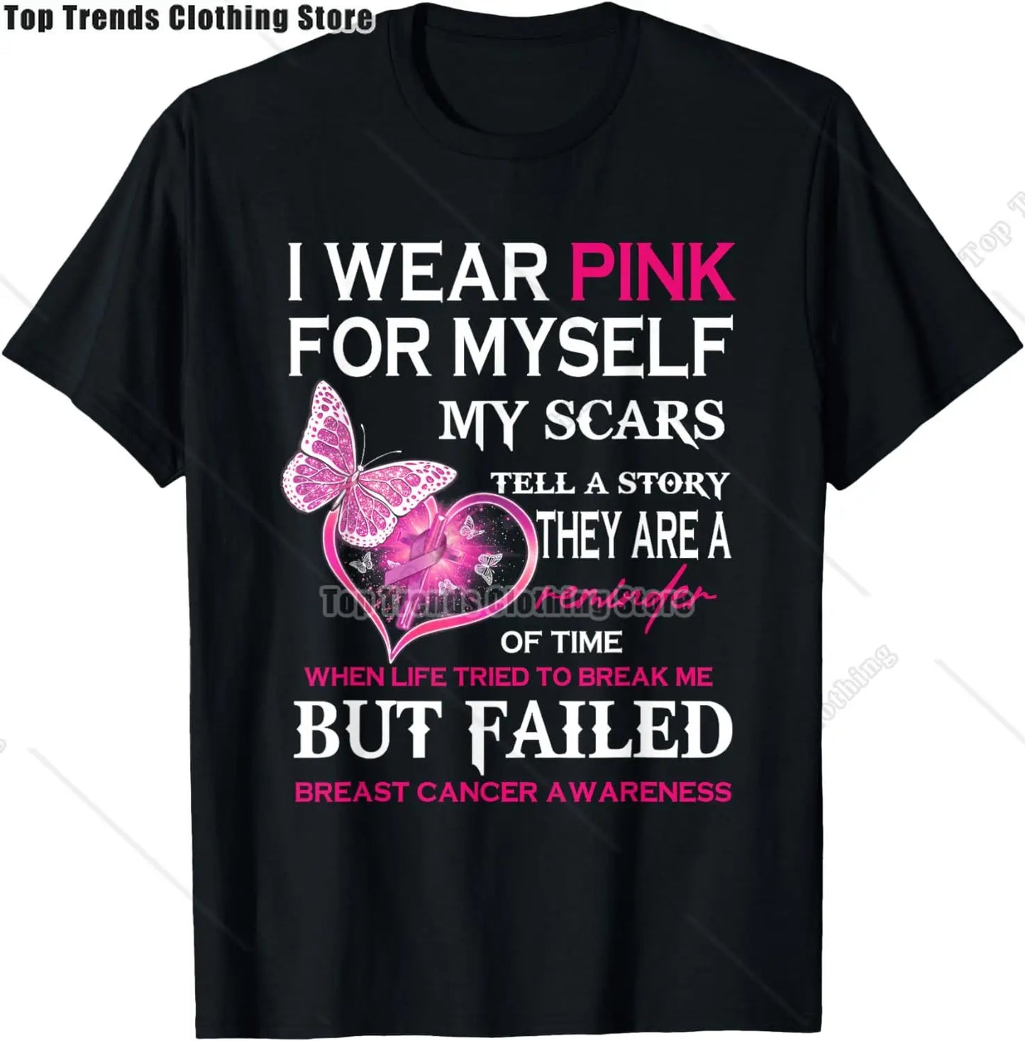 In October We Wear Pink Ghost Witch Breast Cancer Awareness T-Shirt Cosplay Clothes Streetwear Tee Shirt Plus Size Tops