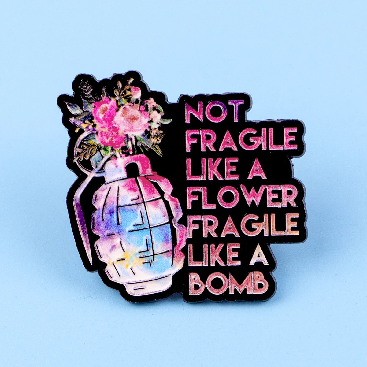 the GRENADE - Enamel Pin, Flower Brooches for Women, Lapel Pins Badge