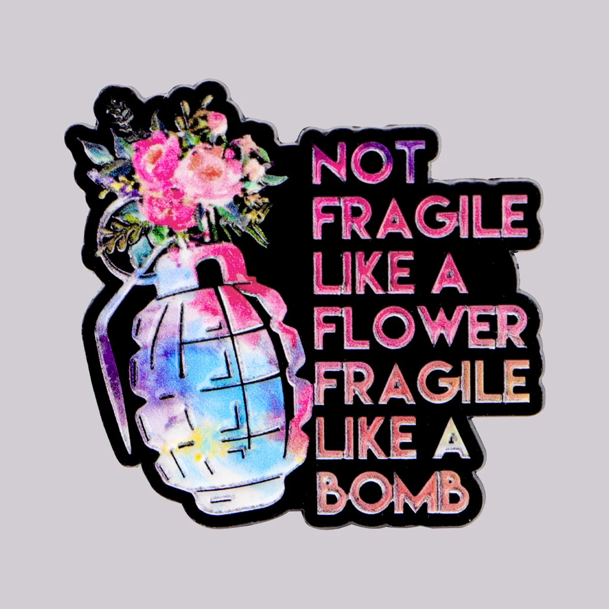 the GRENADE - Enamel Pin, Flower Brooches for Women, Lapel Pins Badge