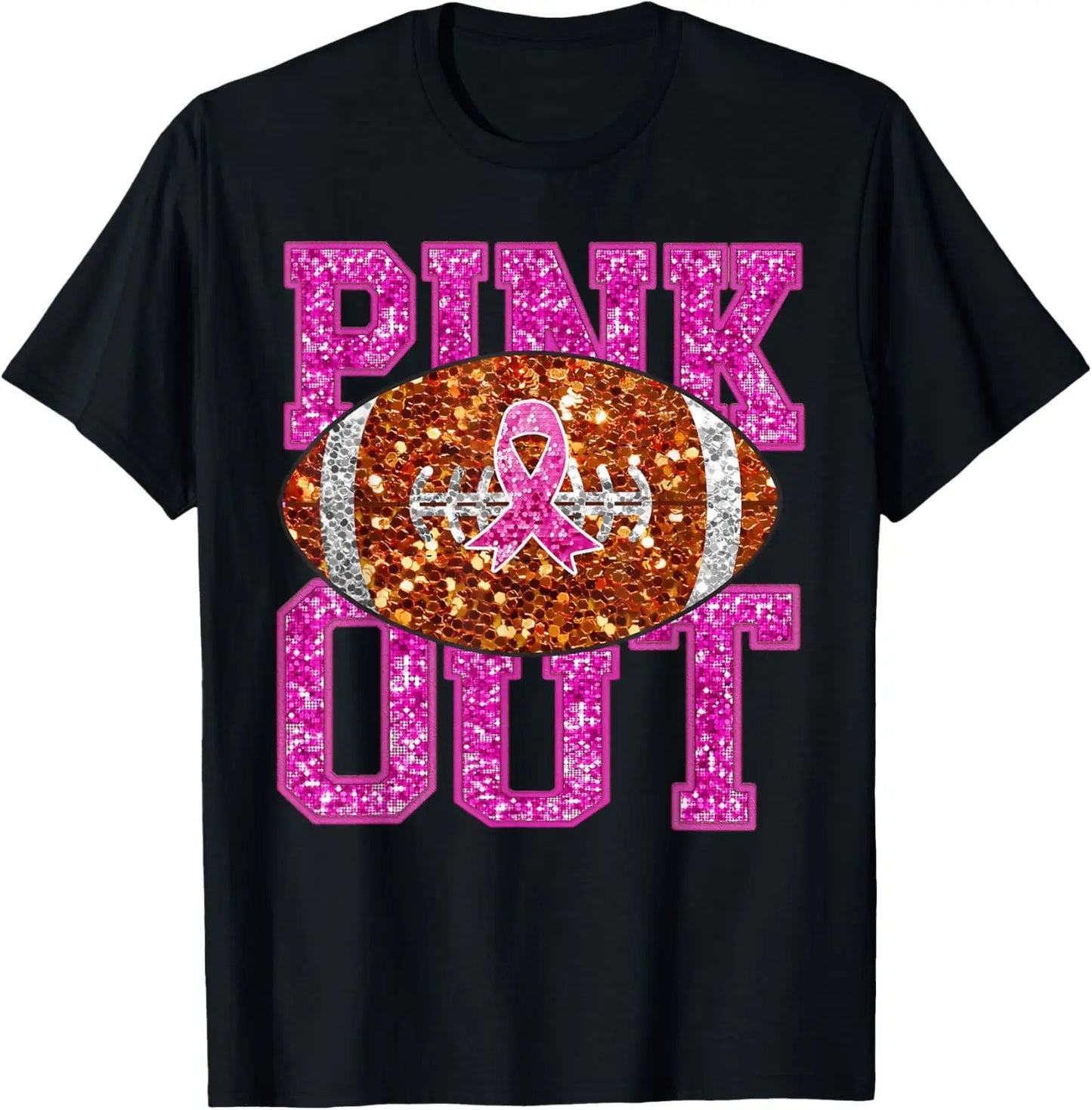 the PINK OUT - American Football Game Day Breast Cancer Awareness T-Shirt