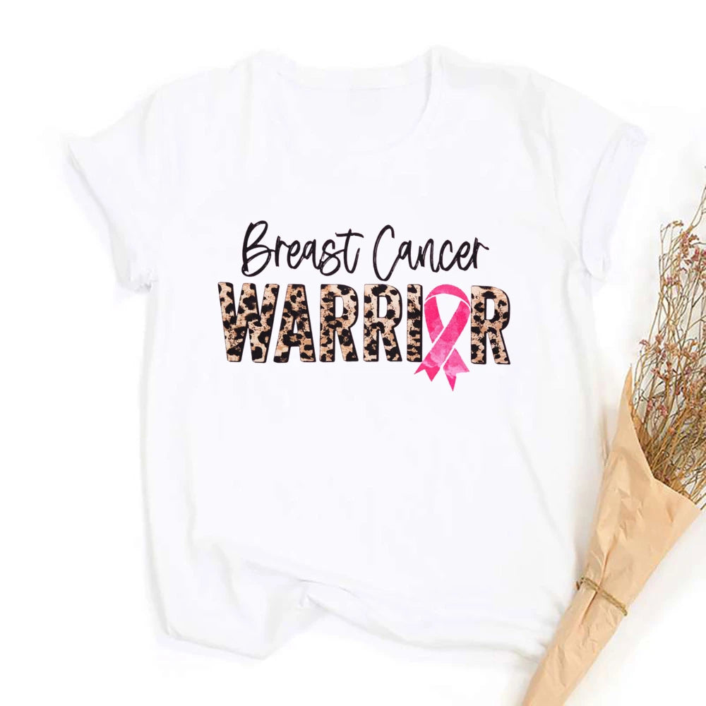 Breast Cancer Shirts for Women Pink Ribbon Breast Cancer Awareness T-Shirt Cancer Care Gifts Ladies Tee Tops