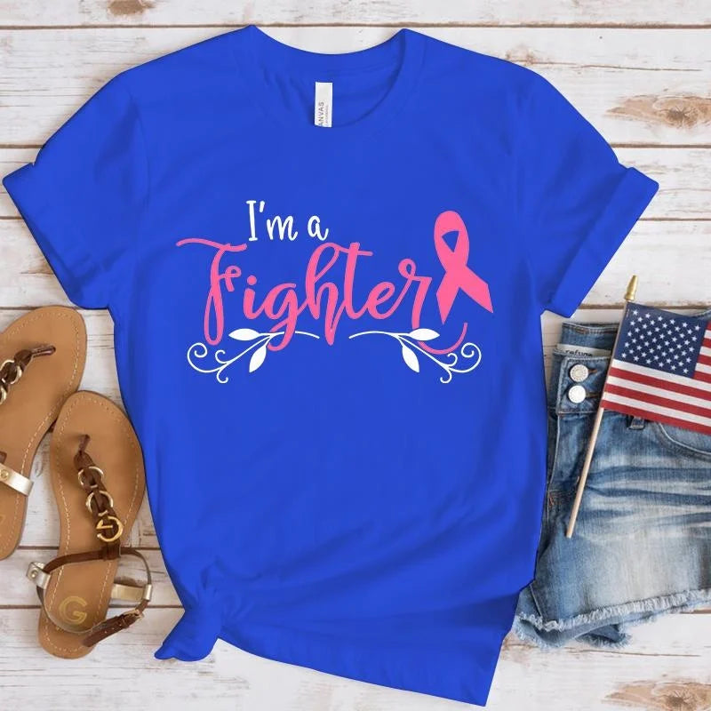 the FIGHTER - Breast Cancer Awareness I'm a Fighter Print T-Shirt