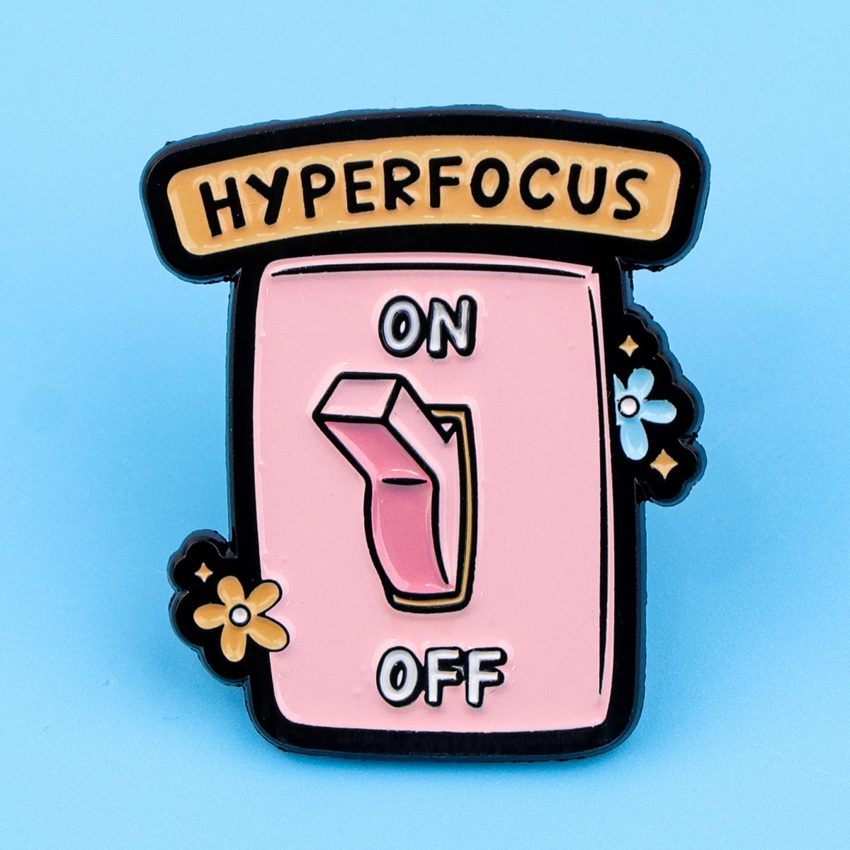 the MENTAL HEALTH - "On/Off Switch" Enamel Pin, ADHD Awareness Brooch Pins, Lapel Pins Badge Clothing Accessories Funny Jewelry Gift