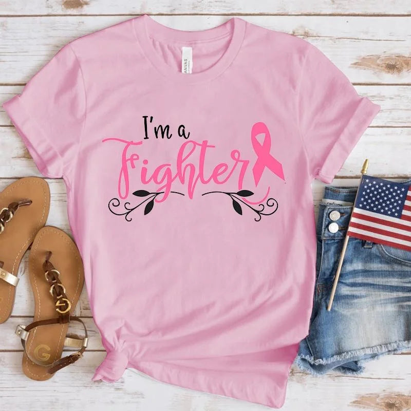 the FIGHTER - Breast Cancer Awareness I'm a Fighter Print T-Shirt