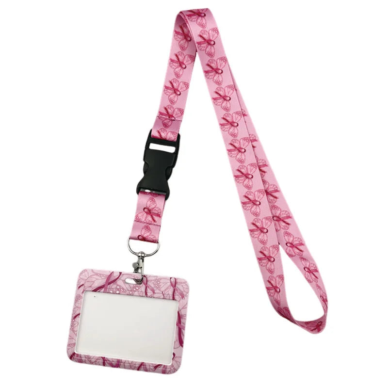 the VIP LANYARD - Prevention of Breast Cancer Pink Ribbon Women Lanyard, Neck Key Strap for Phone Keys ID Card