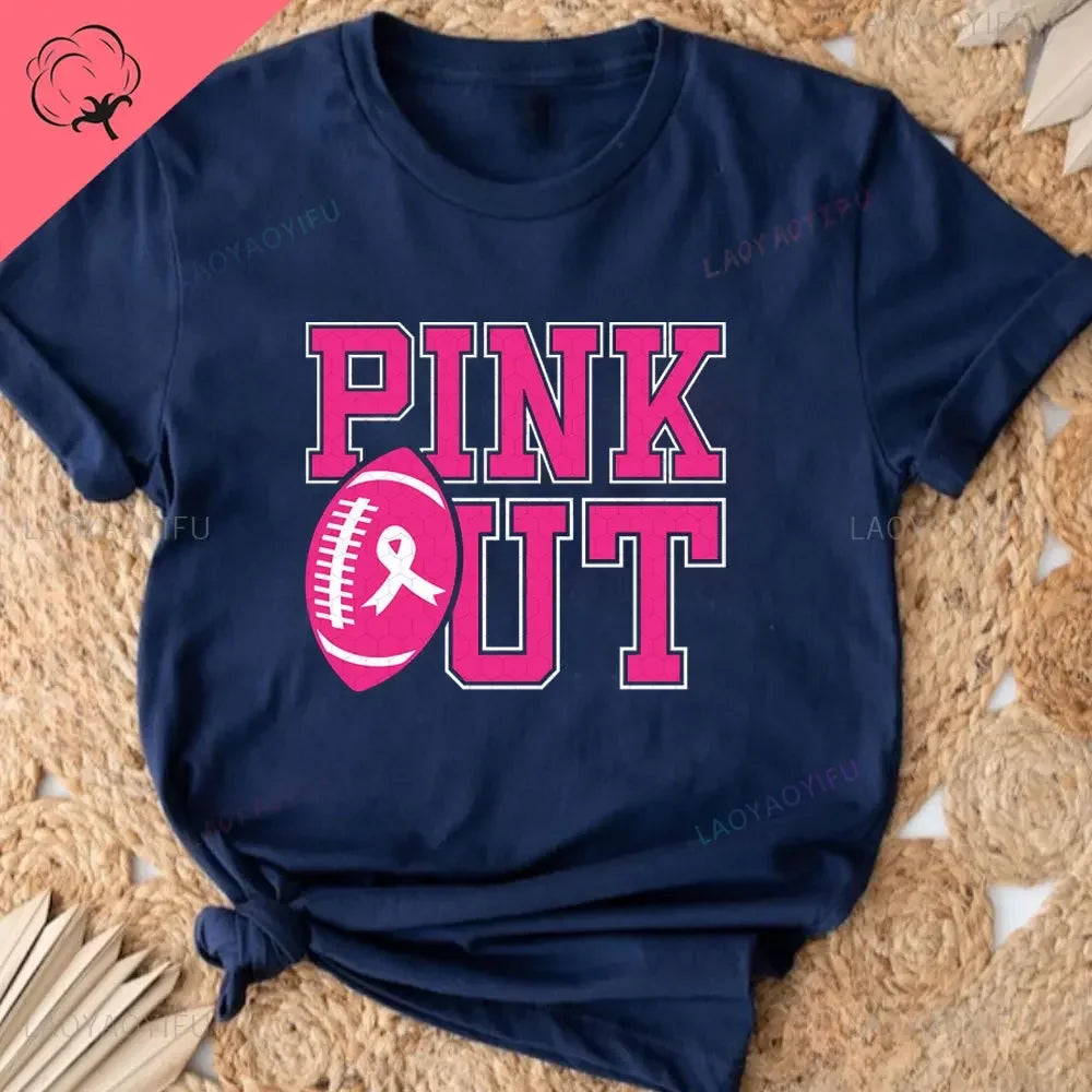 Caring for Women Breast Cancer T-shirt October Pink Ribbon Breast Cancer Awareness Themed Printed Tee Gift for Moms Daughters