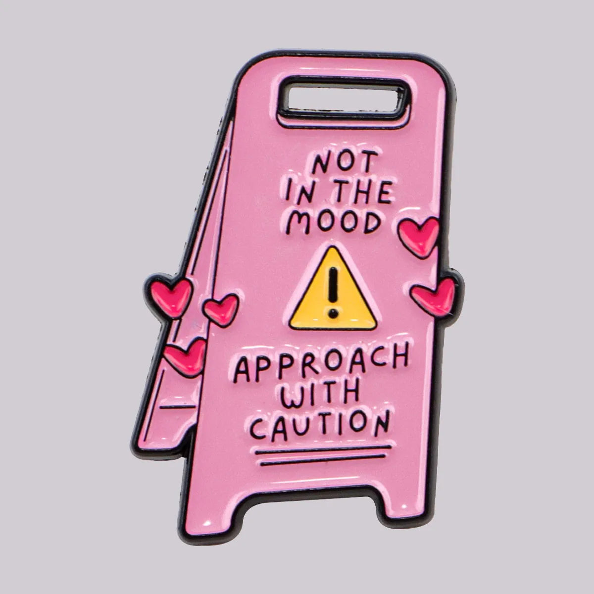 the APPROACH WITH CAUTION - Sarcasm Lovers Enamel Pins, Warning Sign Brooches Lapel Pins Badge