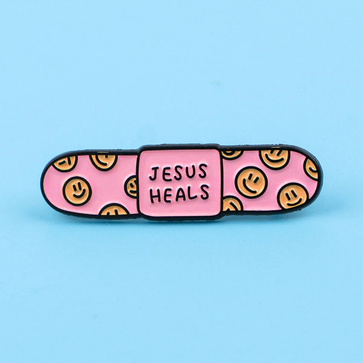 the JESUS HEALS - Jesus Heals Band-Aid Enamel Pin, Kawaii Lapel Pins for Backpacks Cartoon Badges Cute Brooch for Clothes Jewelry Gifts for Friends