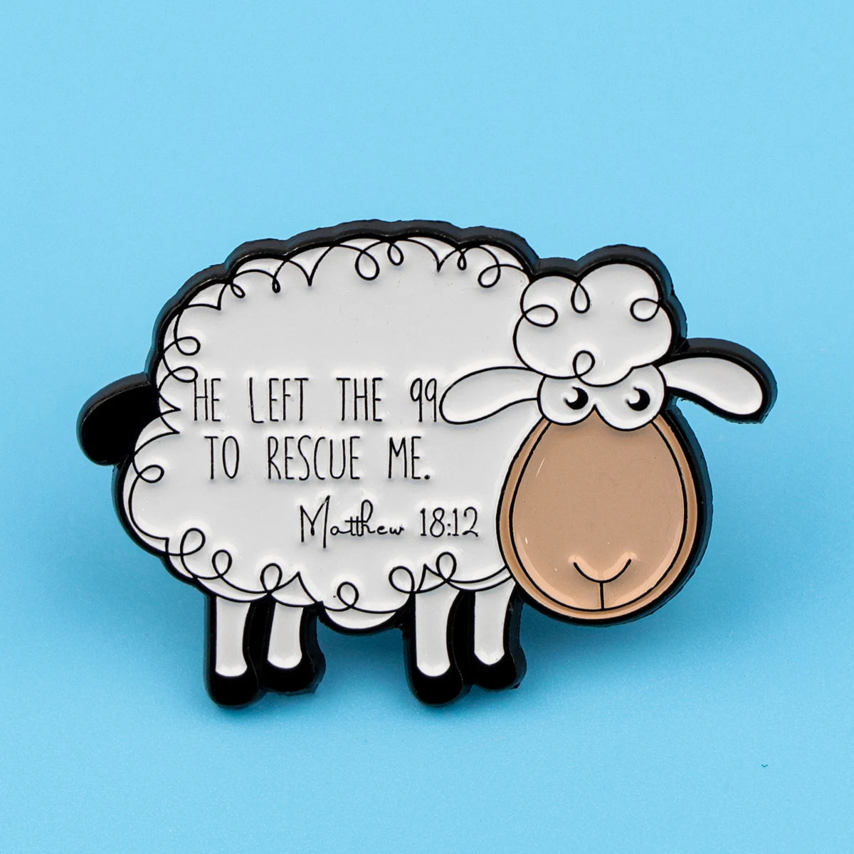 the MATTHEW 18:12 - Sheep Enamel Pin, Inspired Brooch Pins, Lapel Pins Badge, Clothing Accessories Cartoon Jewelry Birthday Gifts