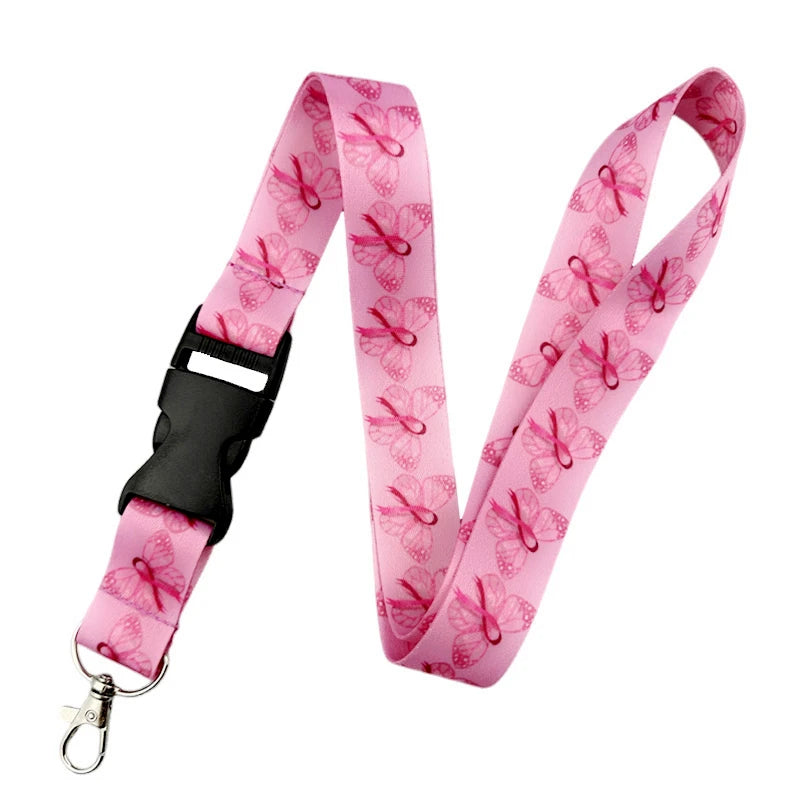 the VIP LANYARD - Prevention of Breast Cancer Pink Ribbon Women Lanyard, Neck Key Strap for Phone Keys ID Card