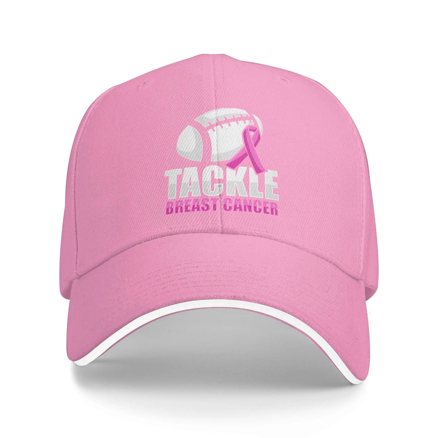 October We Wear Pink Rainbow Breast Cancer Awareness Ribbon Sandwich Cap Baseball Cap  Hat Adjustable Snapback Caps Hat Caps