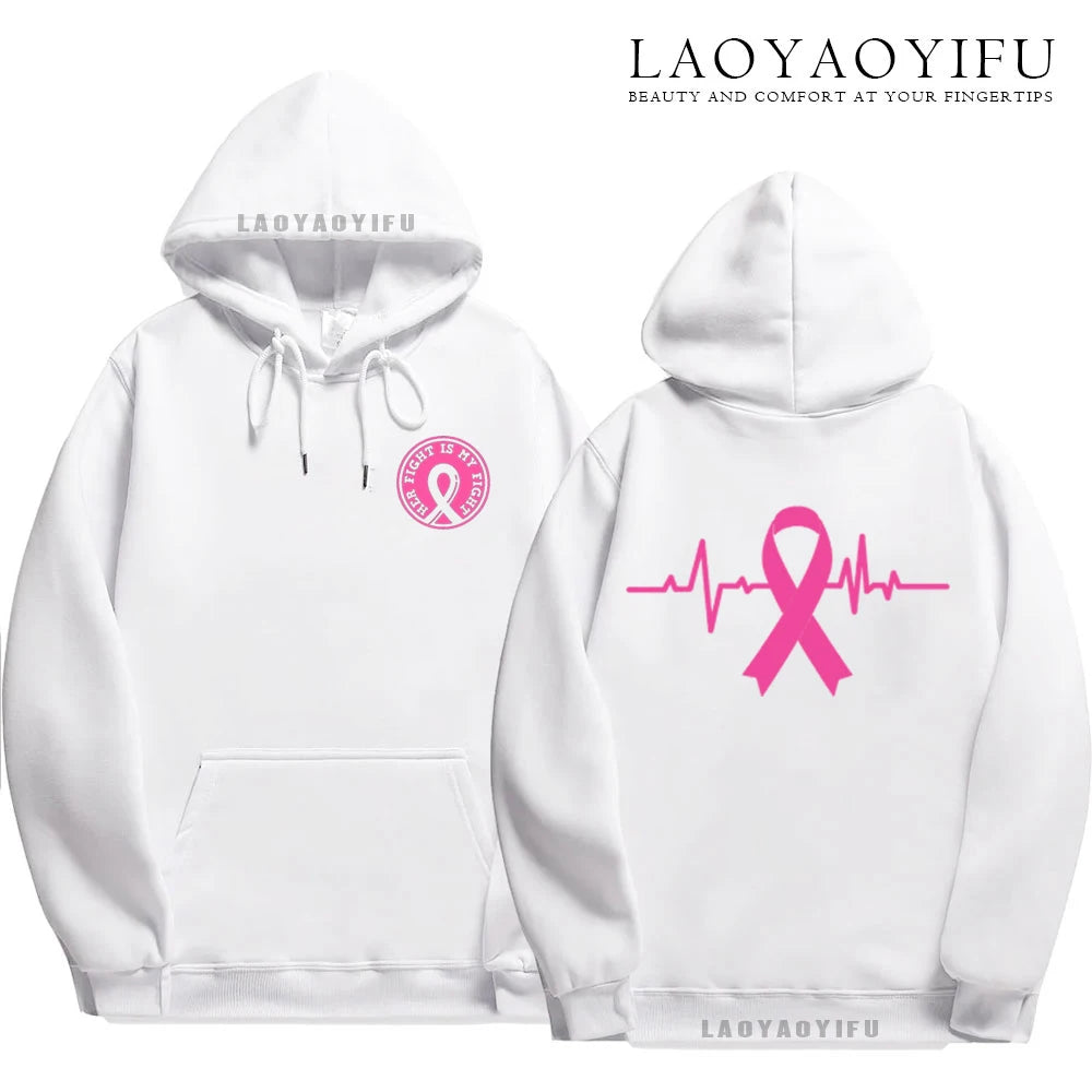 Family Pack Pink Awareness Ribbon Hoodies Survivor Support Winter Collection Spring and Autumn‌ Pink Ribbon Breast Cancer Gifts