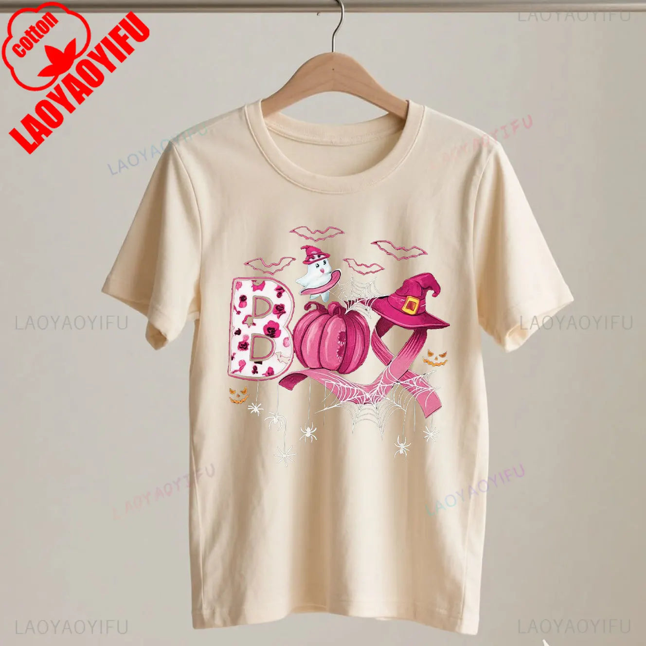 Breast Cancer Boo Shirts Pink Pumpkin Witch Hat Halloween Cancer Tshirt Cancer Awareness Gift Pink October Tee Cotton Tee Tops