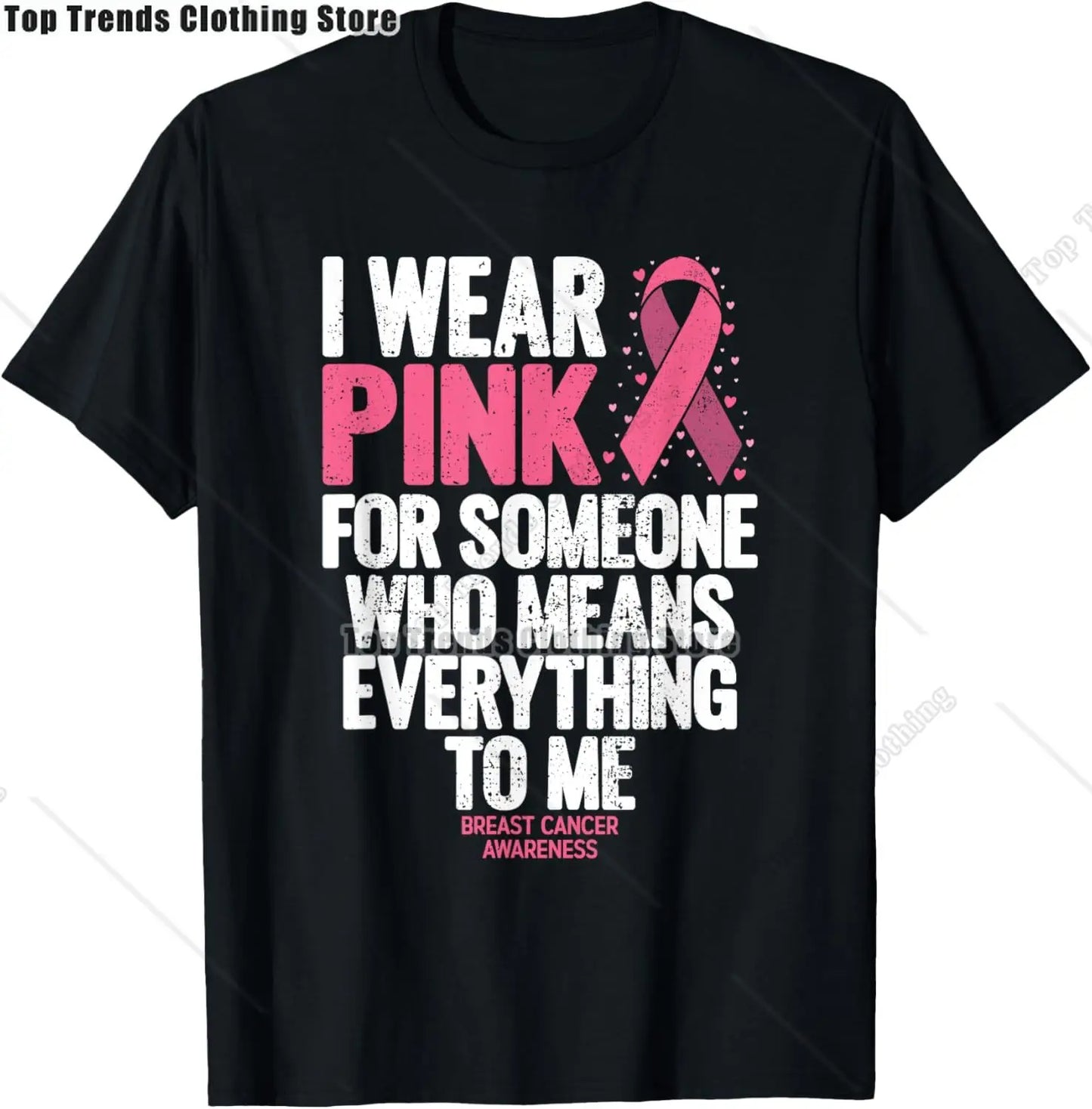 In October We Wear Pink Ghost Witch Breast Cancer Awareness T-Shirt Cosplay Clothes Streetwear Tee Shirt Plus Size Tops