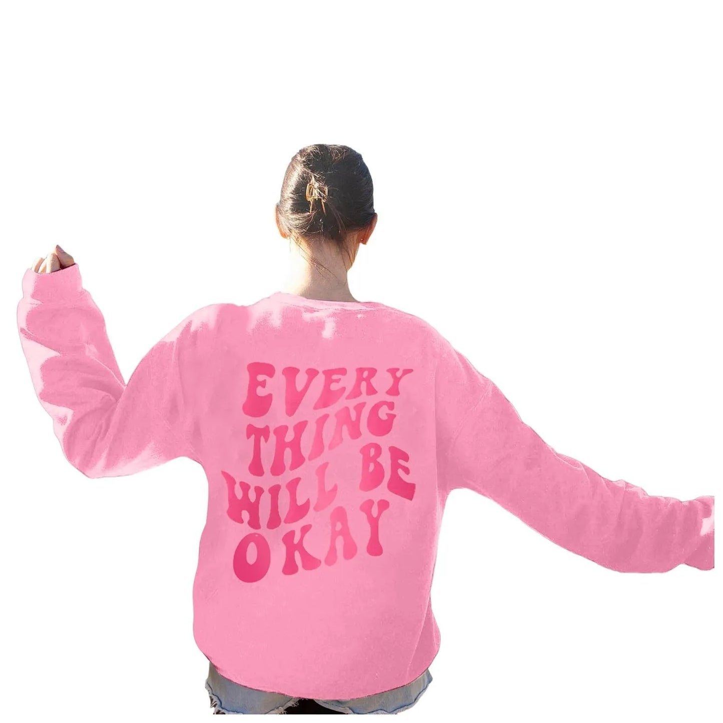 Autumn Hoodies For Women Long Sleeve Sweatshirt Casual Round Neck Loose Pullover Sudaderas Con Capucha Para Mujer