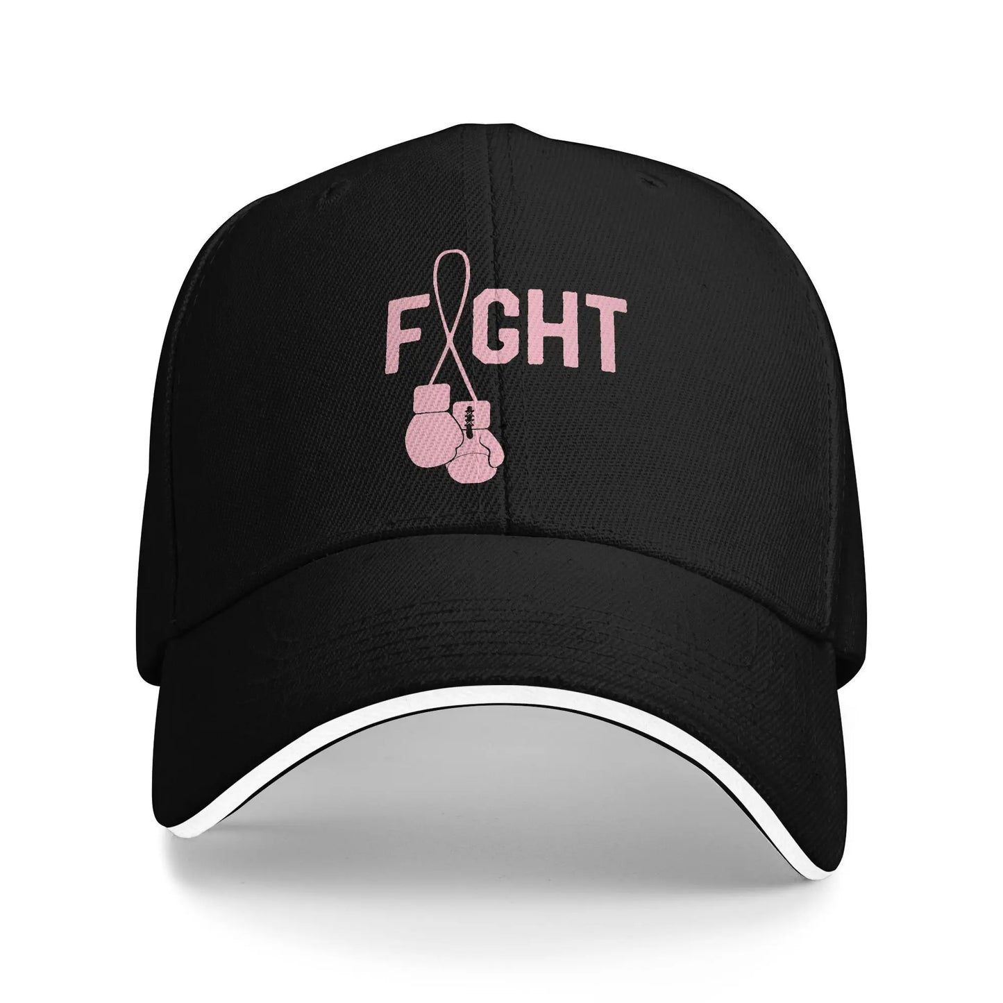 October We Wear Pink Rainbow Breast Cancer Awareness Ribbon Sandwich Cap Baseball Cap  Hat Adjustable Snapback Caps Hat Caps