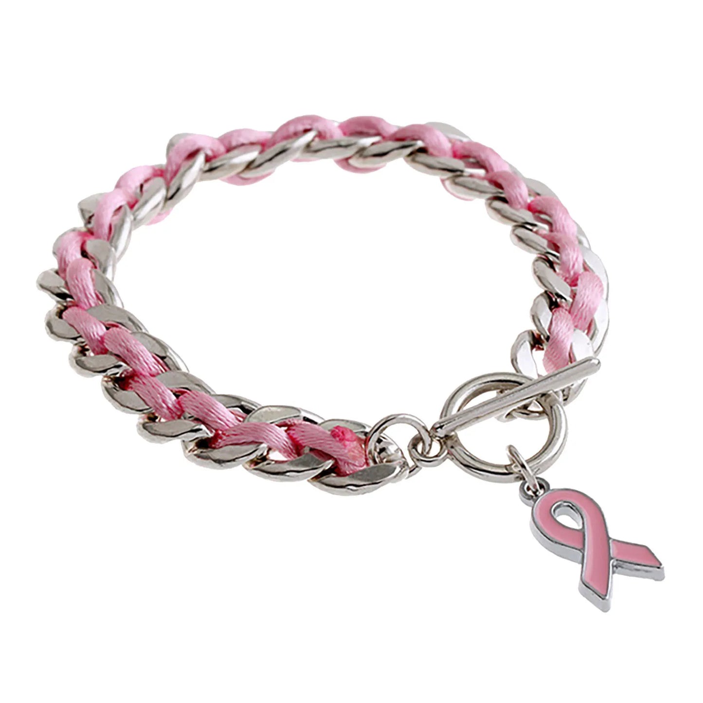 the PINK CHAIN - Pink Ribbon Breast Bracelet Rope, Pink Gift Breast Bracelet Love Ribbon Rope Bracelets