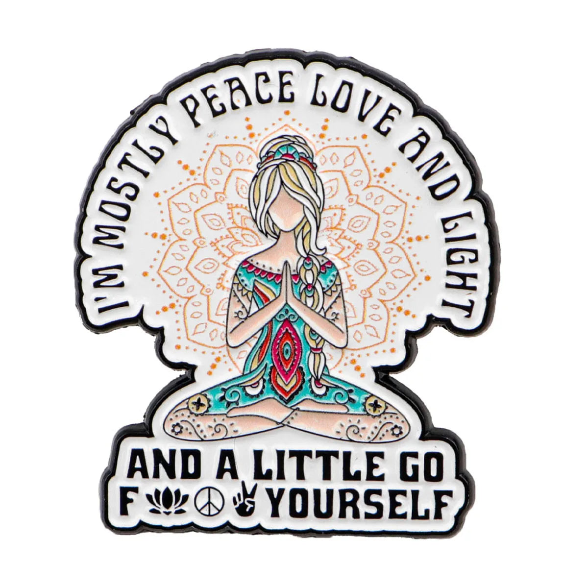 the ZEN MAMA - Funny Yoga Enamel Pin, Humorous Quote Brooches for Women, Lapel Pins Badge