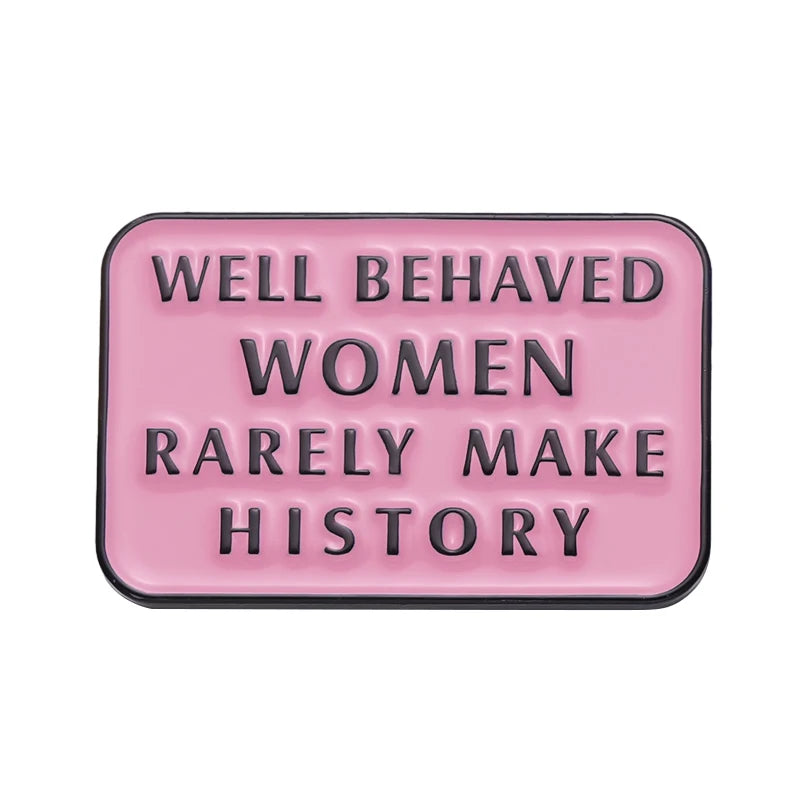 Girl Power Enamel Pins She Believed She Could So She Did Brooches Bag Clothes Lapel Badges Feminist Jewelry Gift for Friends
