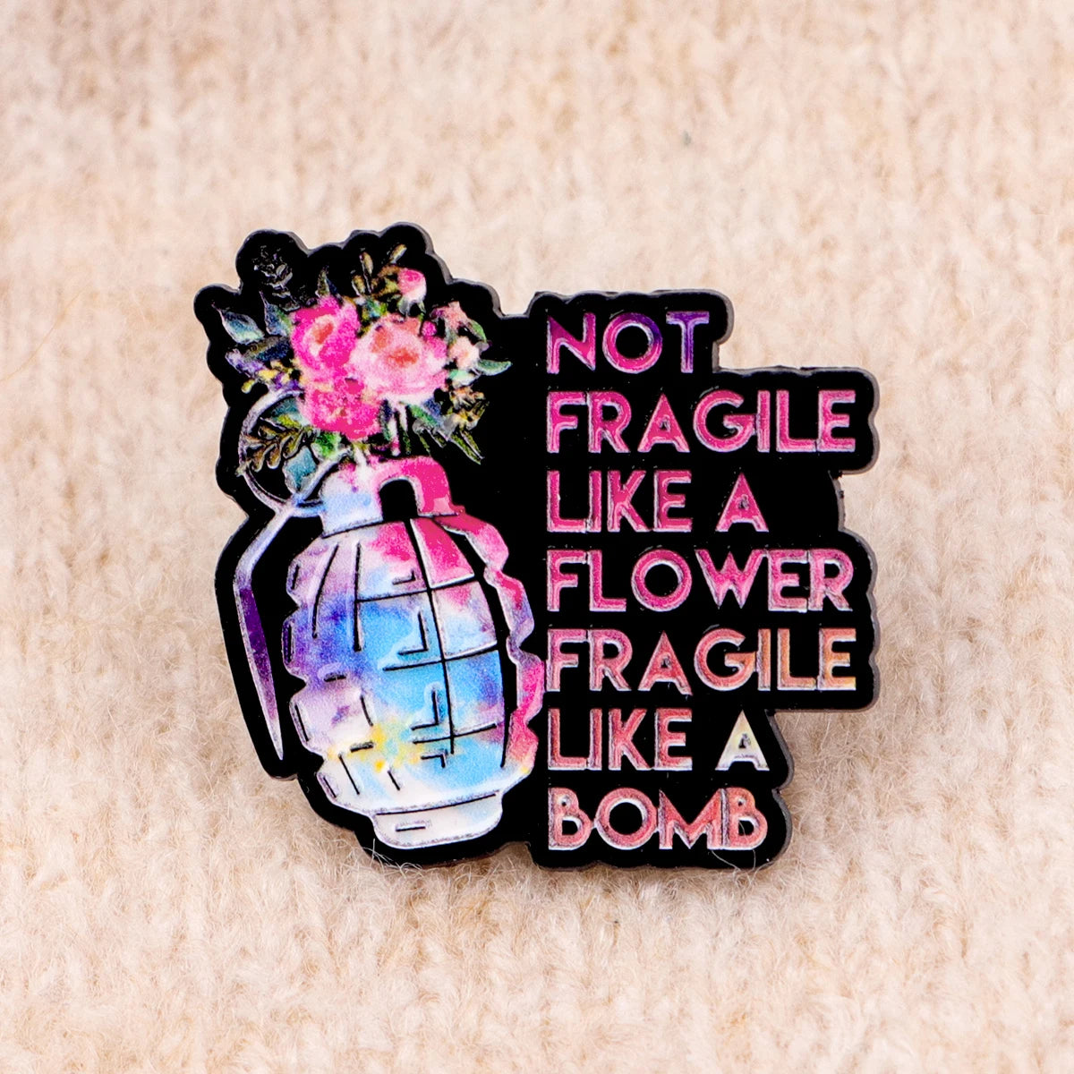 the GRENADE - Enamel Pin, Flower Brooches for Women, Lapel Pins Badge