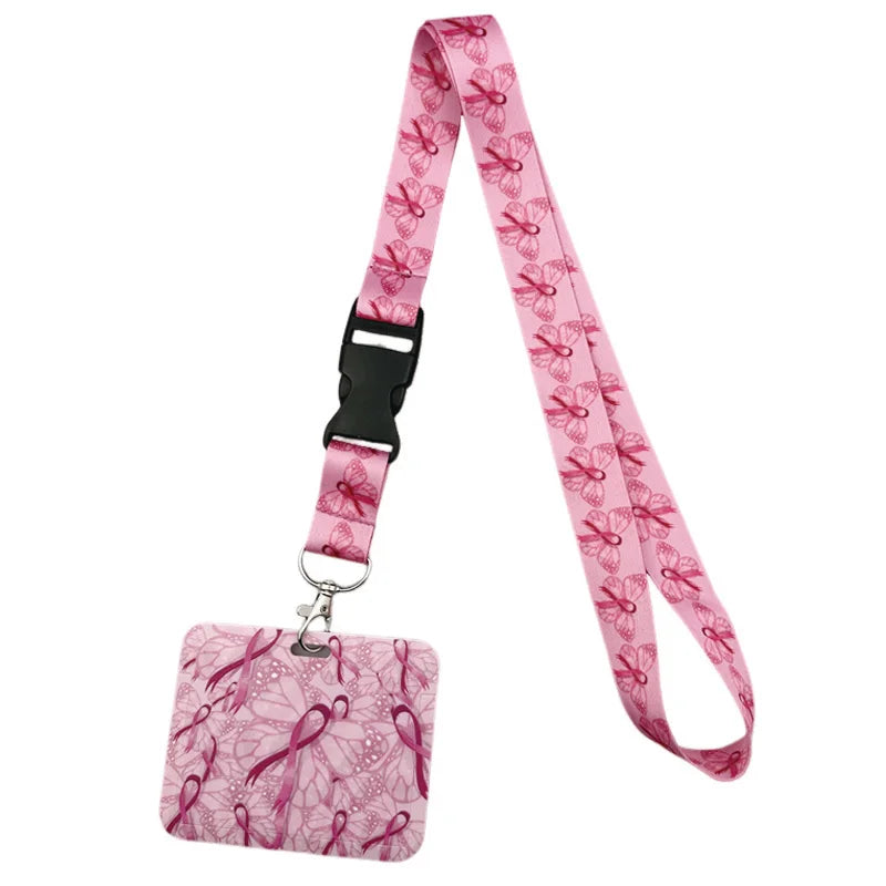 the VIP LANYARD - Prevention of Breast Cancer Pink Ribbon Women Lanyard, Neck Key Strap for Phone Keys ID Card