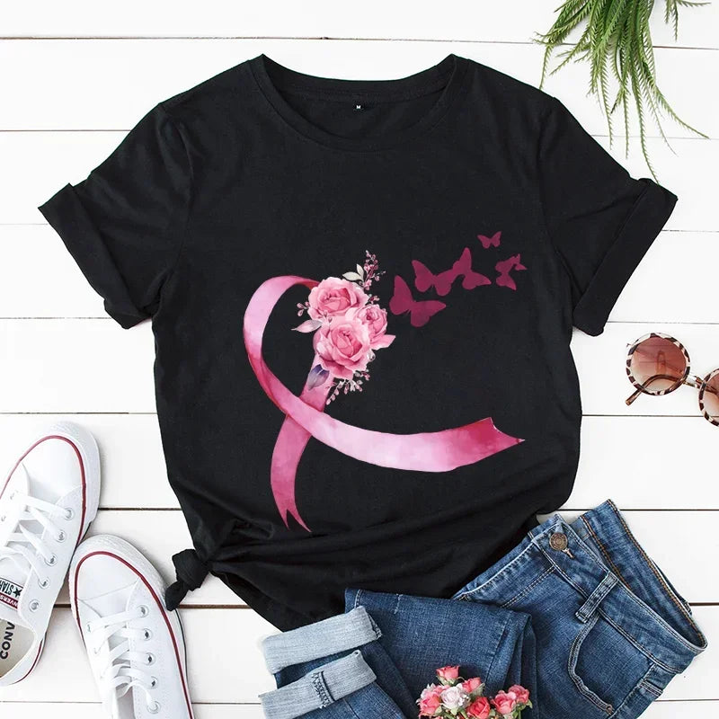 the I AM THE STORM - Breast Cancer Fight Retro Graphic T-Shirts