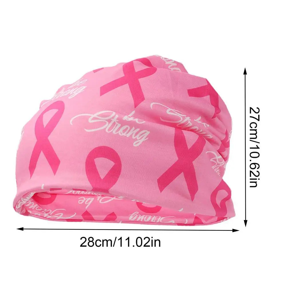 the COMFY CAP - Pink Breast Cancer Awareness Hats with Elastic Band and Pink Ribbon Pattern Casual Breathable Awareness Hat for Women