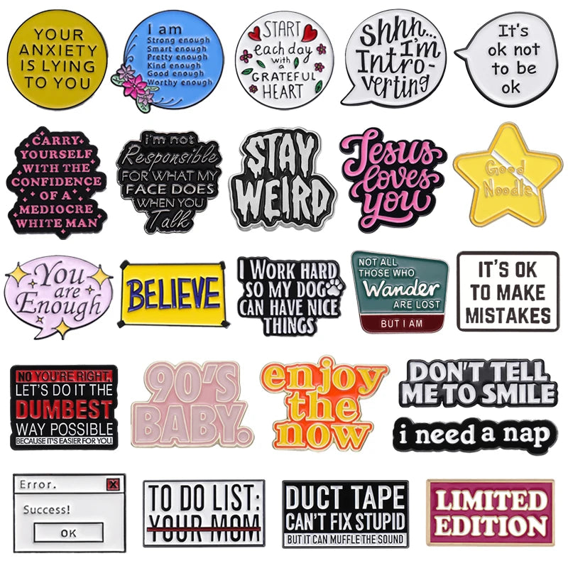 the LIMITED EDITION - Start Each Day with a Grateful Heart Enamel Pins, Custom Quotes Positive Phrase Metal Brooch Lapel Badge Jewelry Gift for Friends