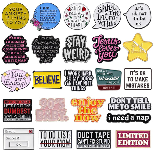 the LIMITED EDITION - Start Each Day with a Grateful Heart Enamel Pins, Custom Quotes Positive Phrase Metal Brooch Lapel Badge Jewelry Gift for Friends