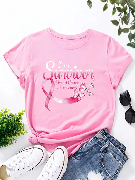 the SURVIVOR - Survivors Breast Cancer Awareness T-Shirt for Women