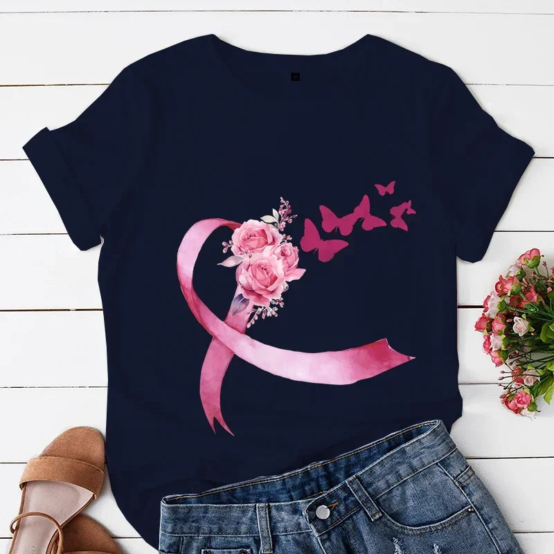 the I AM THE STORM - Breast Cancer Fight Retro Graphic T-Shirts
