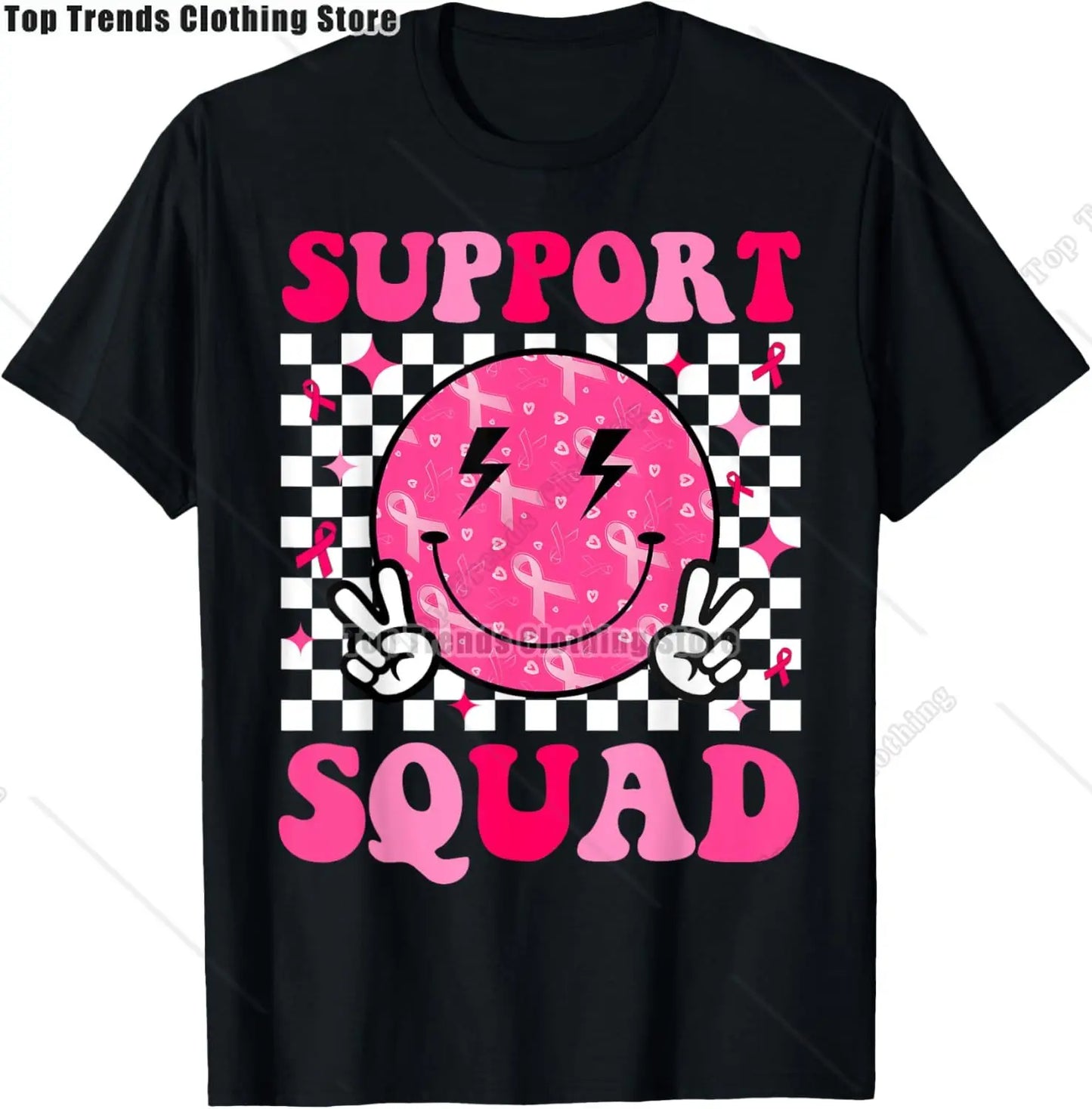 In October We Wear Pink Ghost Witch Breast Cancer Awareness T-Shirt Cosplay Clothes Streetwear Tee Shirt Plus Size Tops