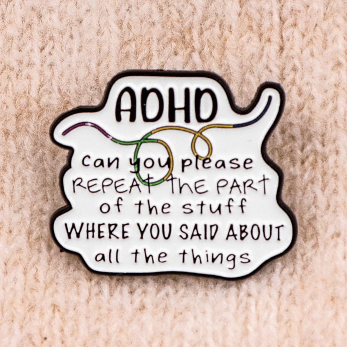 the MENTAL HEALTH - "On/Off Switch" Enamel Pin, ADHD Awareness Brooch Pins, Lapel Pins Badge Clothing Accessories Funny Jewelry Gift