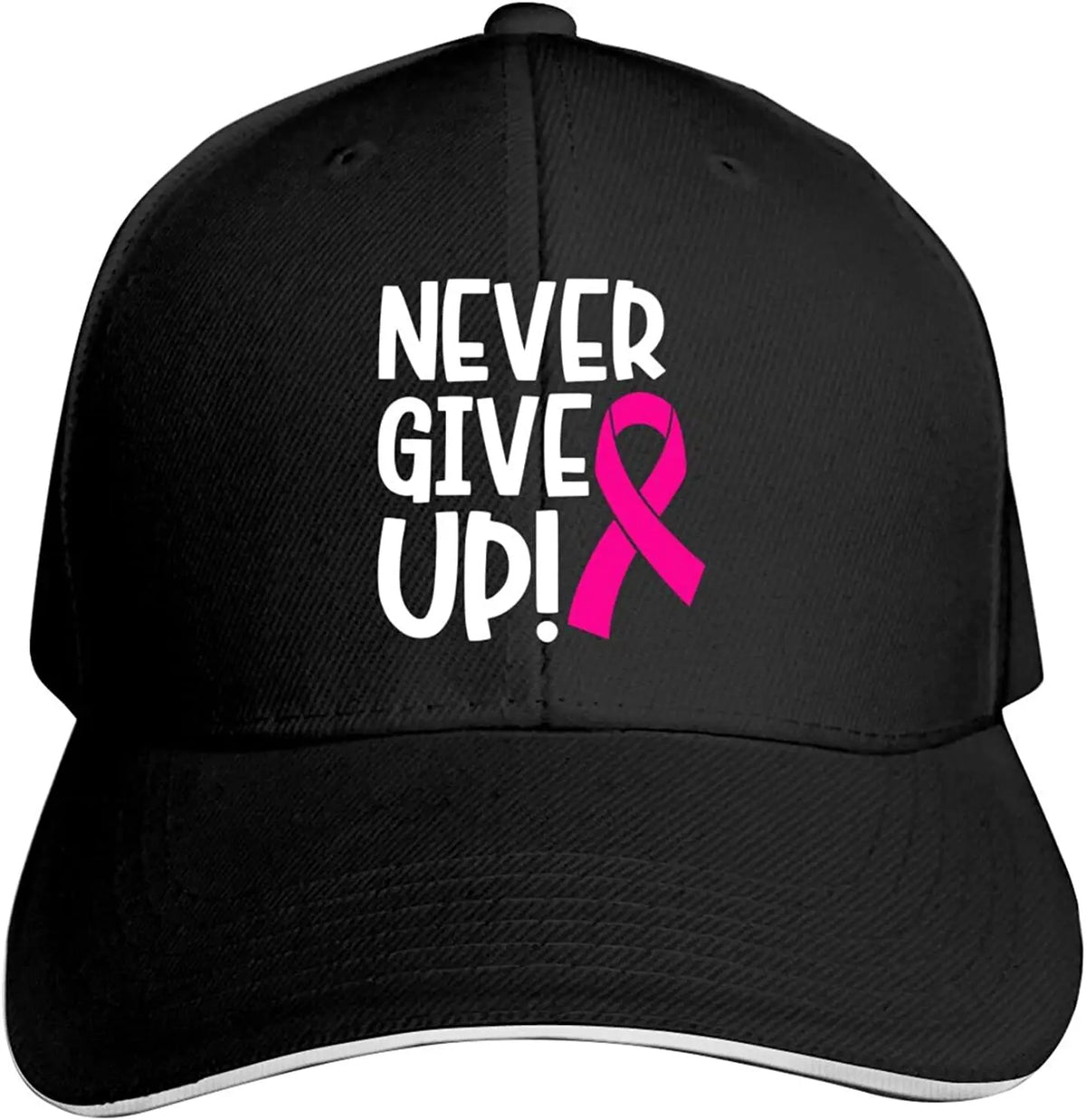 Bekky Ribbon the NEVER GIVE UP - Breast Cancer Awareness Pink Ribbon Logo Baseball ...