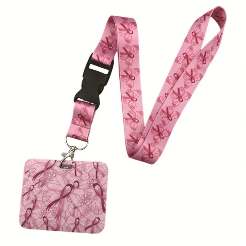 the VIP LANYARD - Prevention of Breast Cancer Pink Ribbon Women Lanyard, Neck Key Strap for Phone Keys ID Card