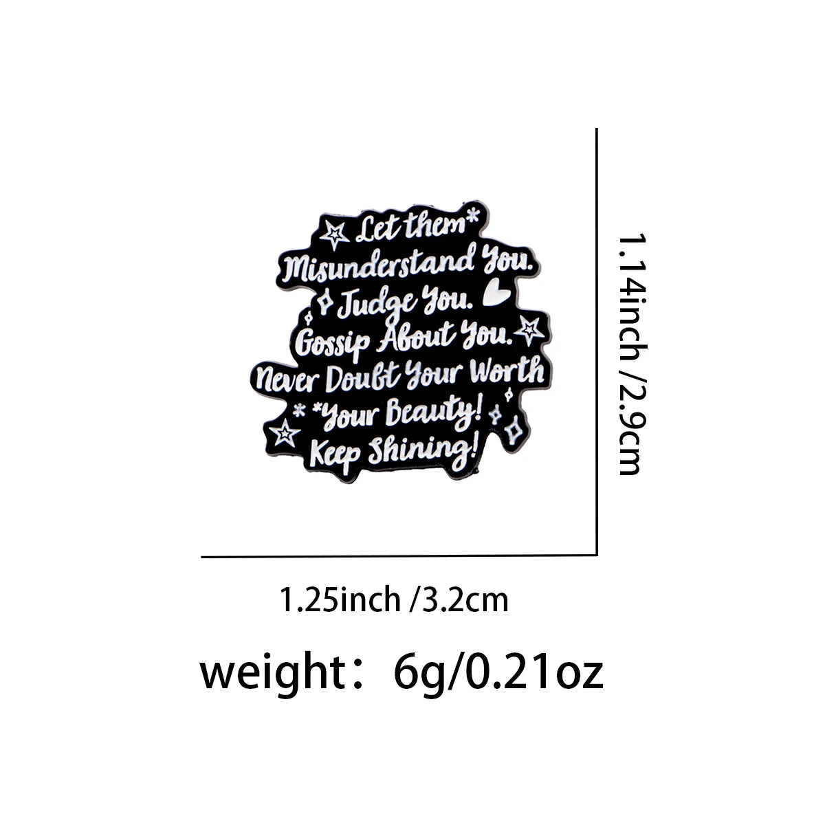 the FUNNY GIRL - Inspirational Sayings Enamel Pin, Funny Quotes Brooch Pins, Lapel Pins Badge Clothing Accessories Fashion Jewelry Gifts